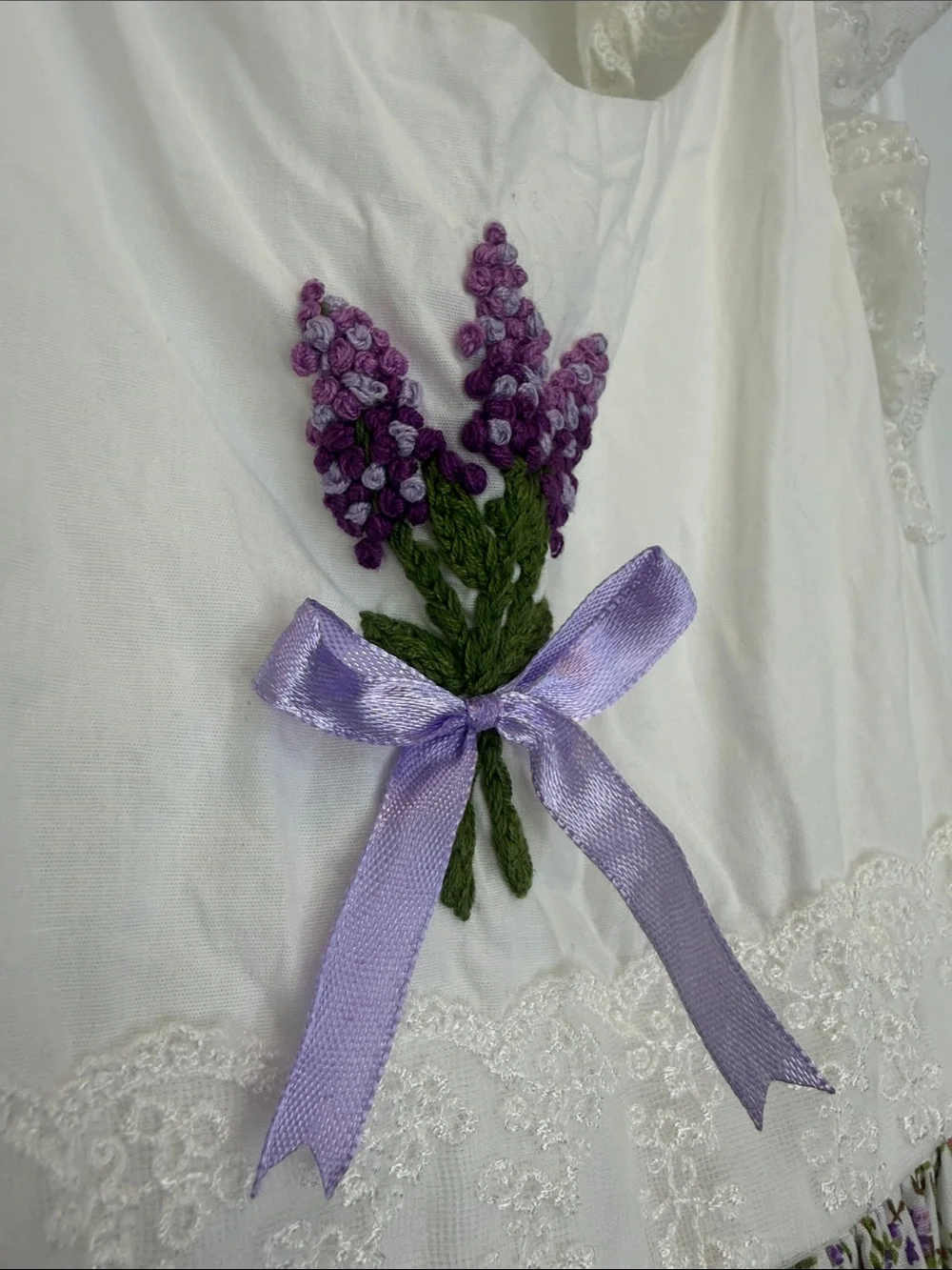 Be Girl White & Lavendar Floral Lace-Trim Open Back Dress 8T Wedding Cottage